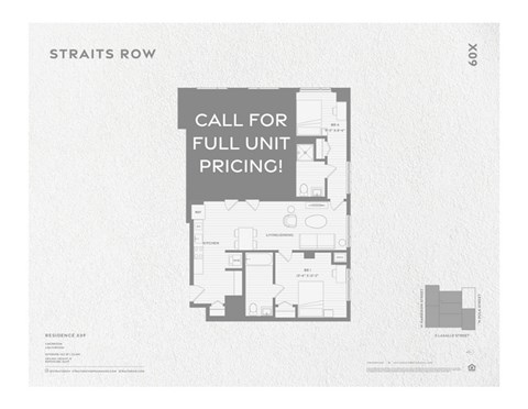 A floor plan for a residence with a call for full unit pricing.